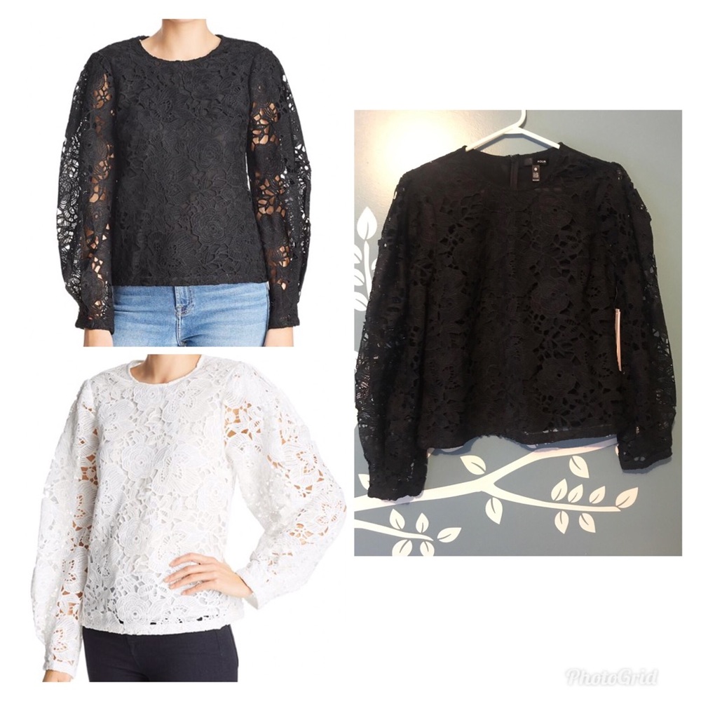 Black and white lace dress shirt